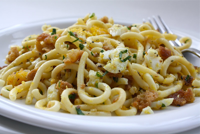 Spaghettini With Egg & Toasted Parsley Breadcrumbs