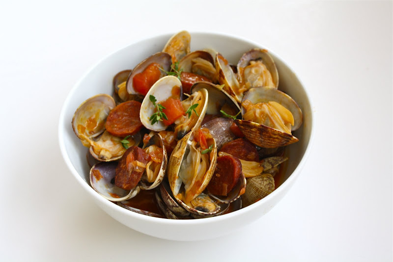 Steamer Clams With Beer And Chorizo
