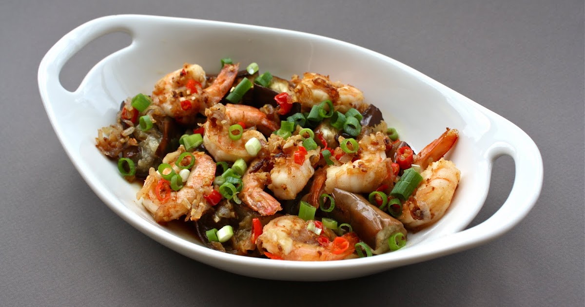 Roasted Eggplant With Prawns And Soy Sauce