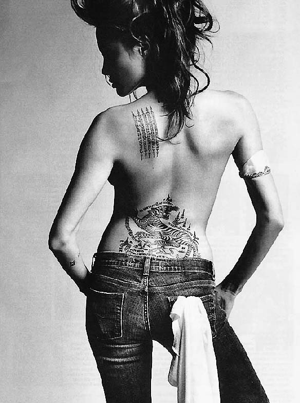angelina jolie tattoos in wanted. angelina jolie tattoos from
