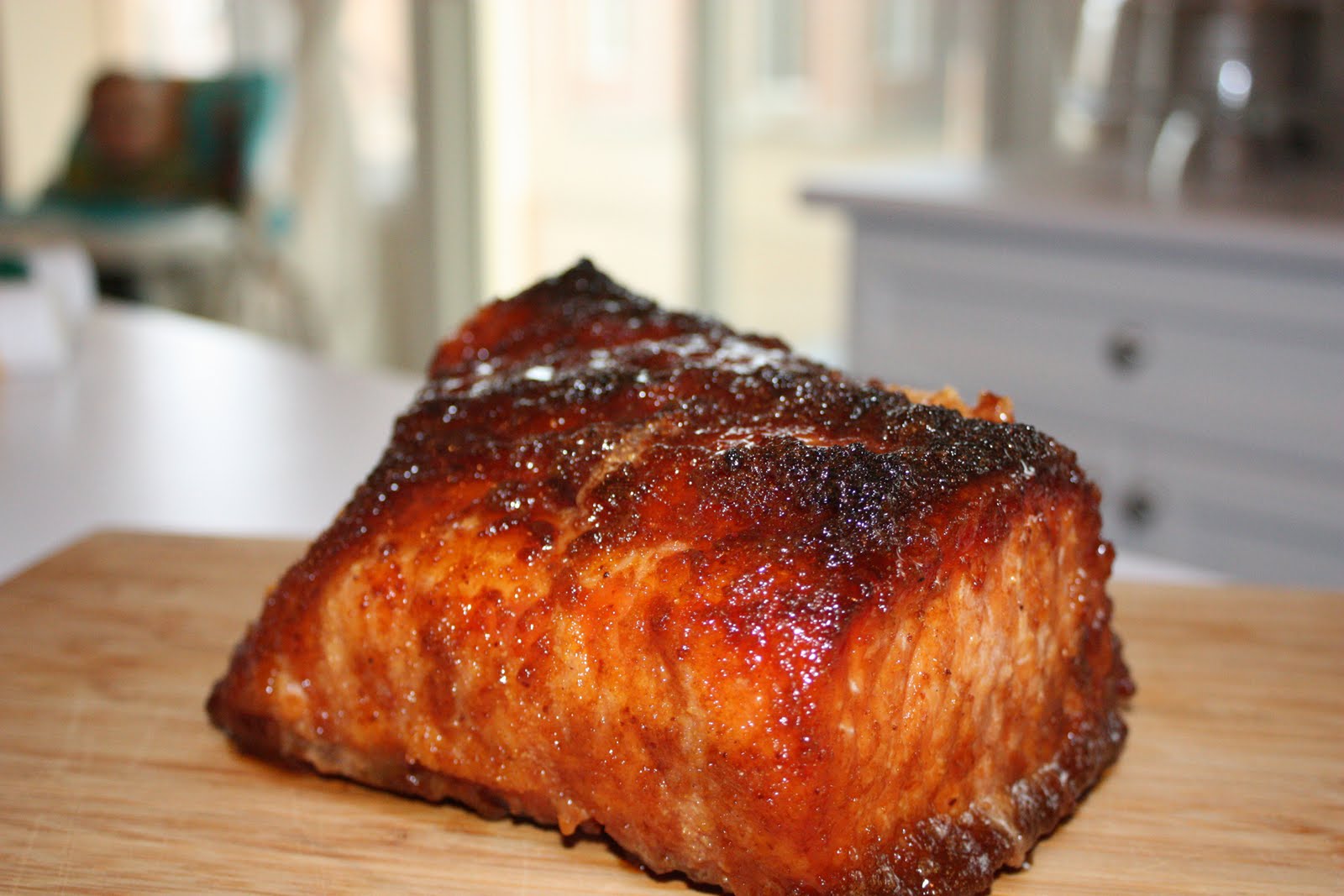 Glazed Roast Peameal Bacon, Garlic Mashed Potatoes and Sweet Carrots