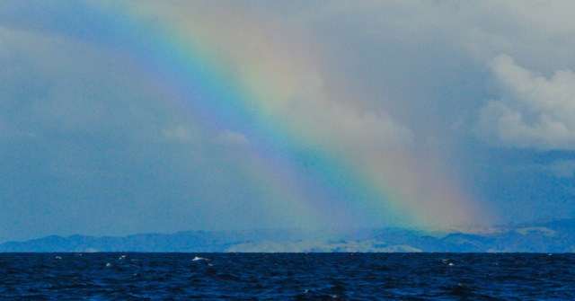 Rainbow showers over the coast near Whangaroa