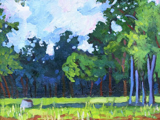 Oil painting of landscape in Austin,TX