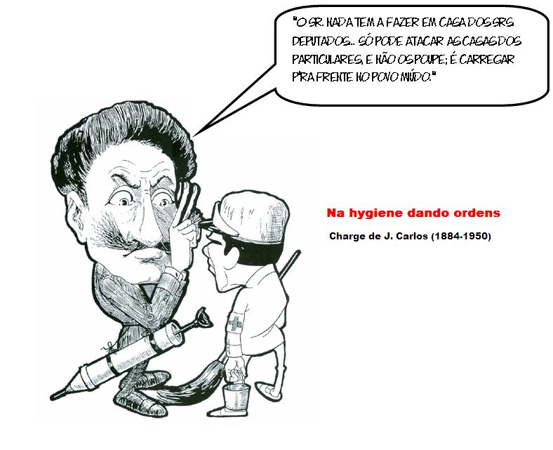 Charge satirizando a campanha sanitária empreendida por Oswaldo