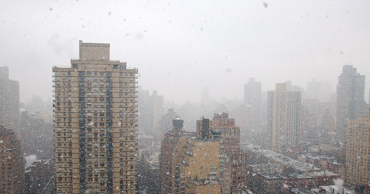 six in the city it's snowing in manhattan right now