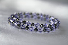 Tanzanite Swarovski Crystals and Midnight Swarovski Pearls