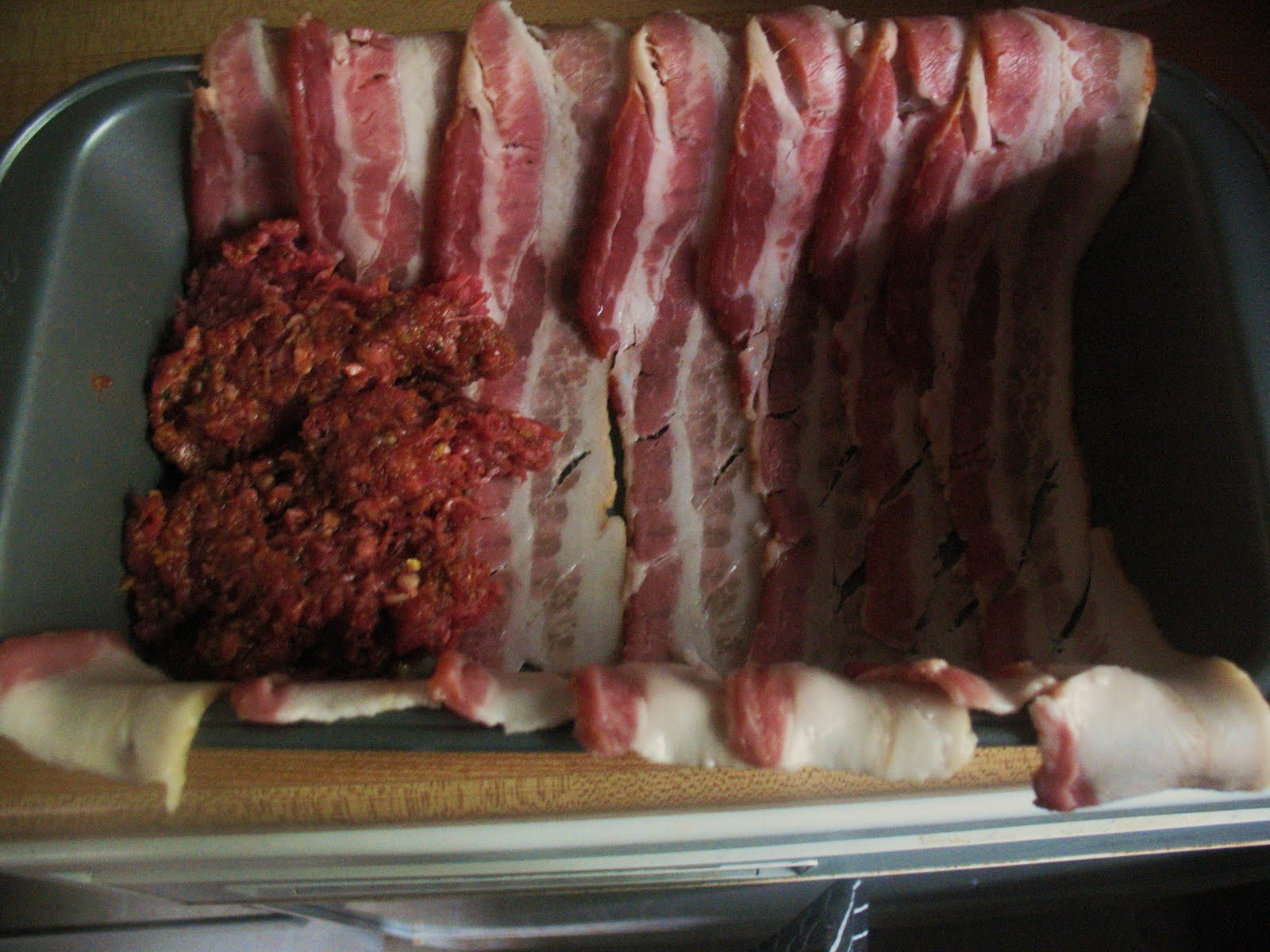 Robin's Food Stop Bacon Wrapped Mac N Cheese Stuffed Meatloaf