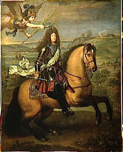 29 juin 1692: Le Roi en personne à Namur Pierre%2BMignard,%2BLouis%2BXIV%2B%C3%A0%2Bcheval%2Bcouronn%C3%A9%2Bpar%2Bla%2Bvictoire