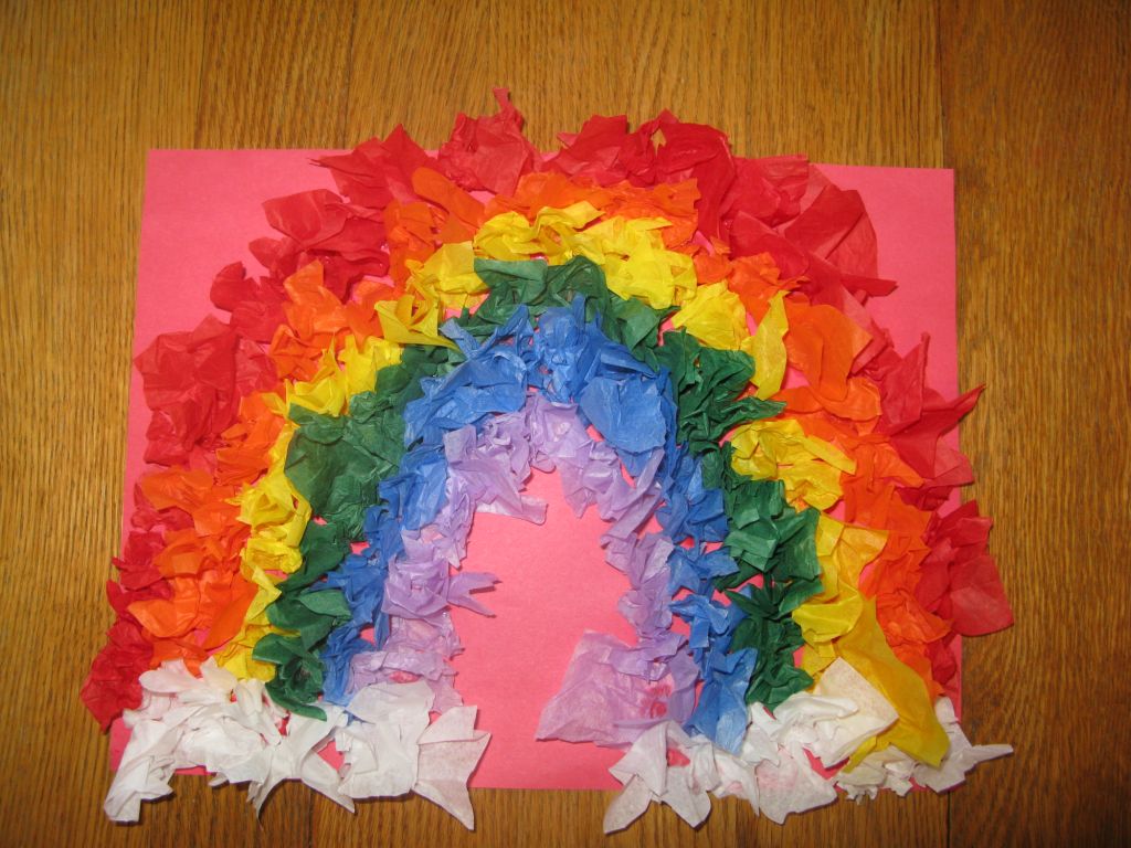 Rainbow Tissue Paper Art
