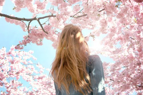 [We+Heart+It+via+Tumblr+Girl+and+Pink+Blossom.]