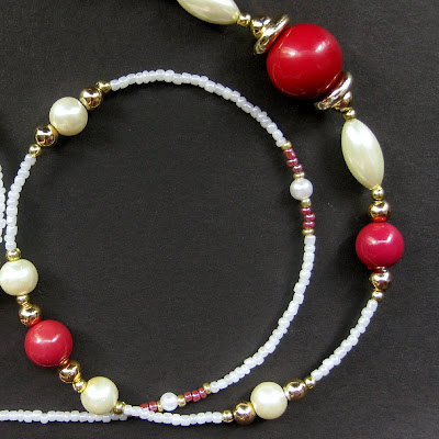 The Raspberries and Cream Beaded Lanyard for Badges