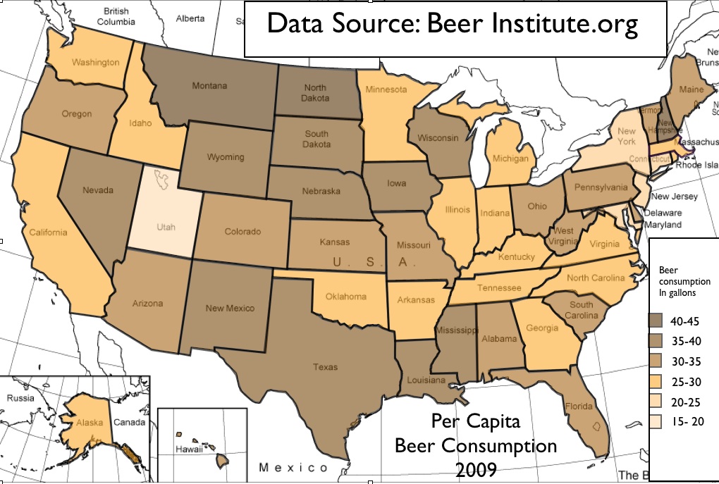 Beer Consumption and Regional Trends in U.S. Alcohol Use GeoCurrents