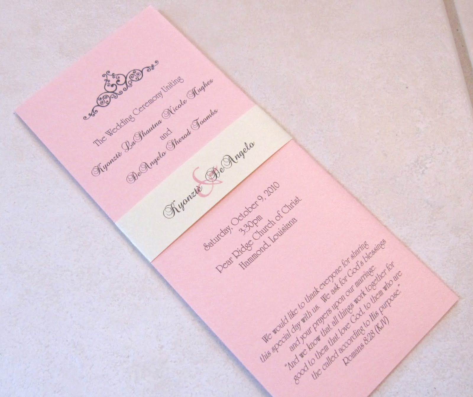Scrapping Innovations Kyonzte And Deangelo Tri Fold Wedding Programs