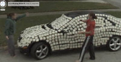 Post-It Art Car on Google Street View