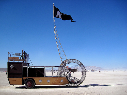 pirate ship burning man mutant vehicle side