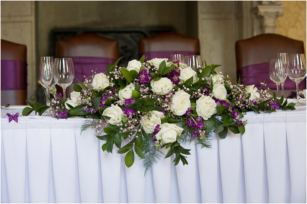 The ceremony table flowers
