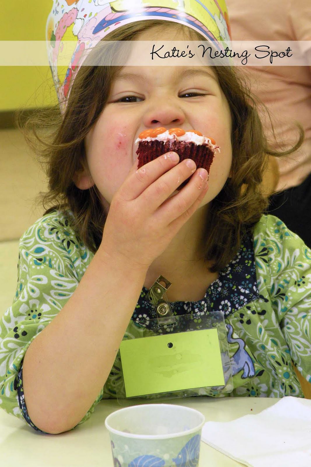 baby eating cupcake