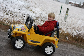 Jake rides his Jeep at home