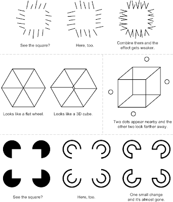Some illustrations from Visual Intelligence featuring squares and cubes