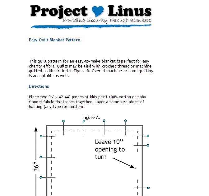 to my Sabbatical The Project Linus Easy Quilt Blanket Pattern