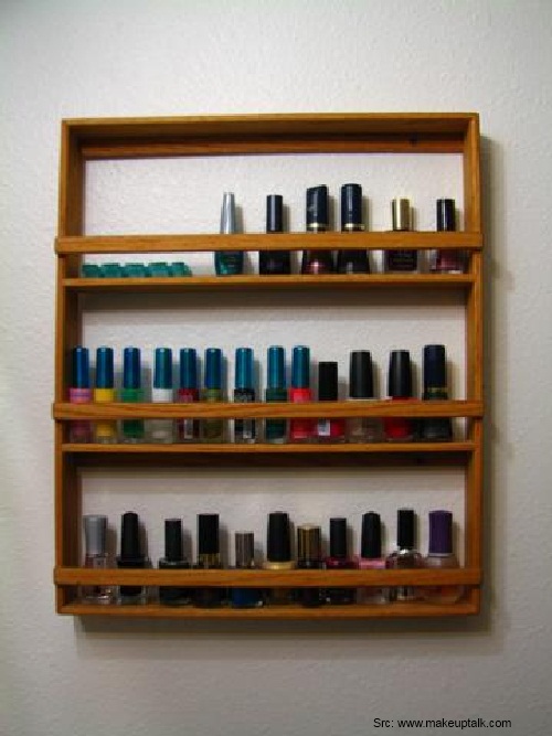 Then, you need the help of a handy nail polish rack