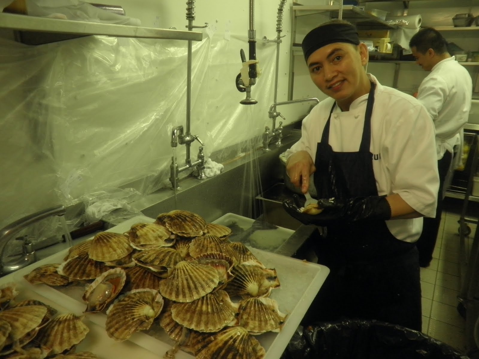 A Chefs Life Cleaning Scallops.