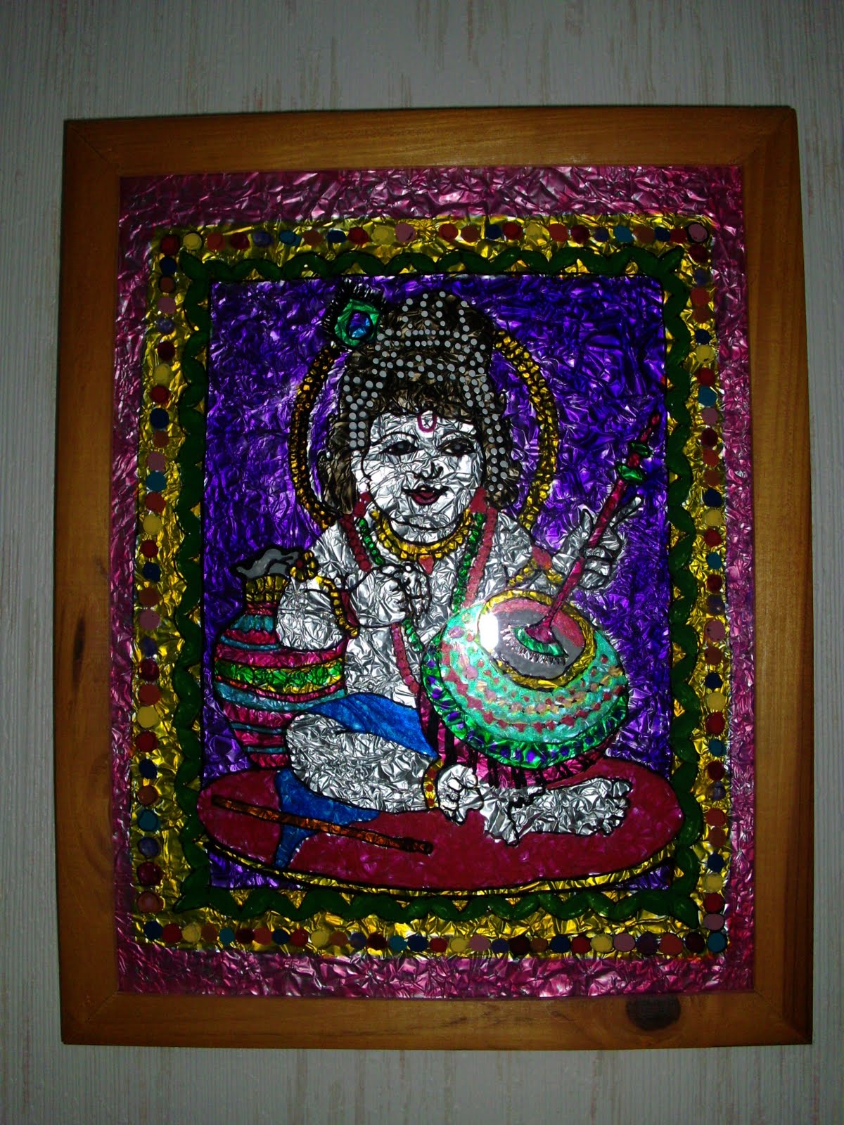 Observations Glass painting of Lord Krishna