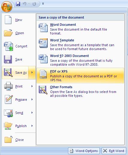 Cara ubah word ke pdf