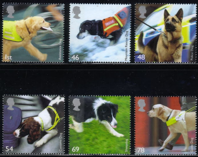 2008年イギリス 働く犬の切手