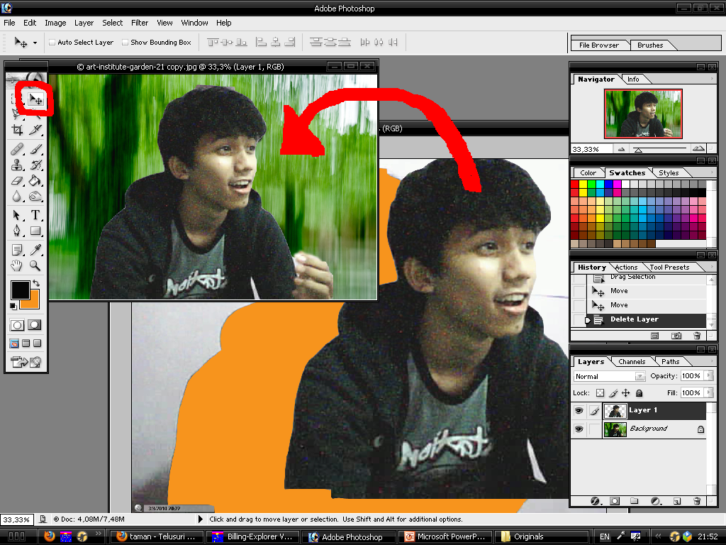 foto tersebut. Agar foto terlihat lebih terlihat natural, seperti foto