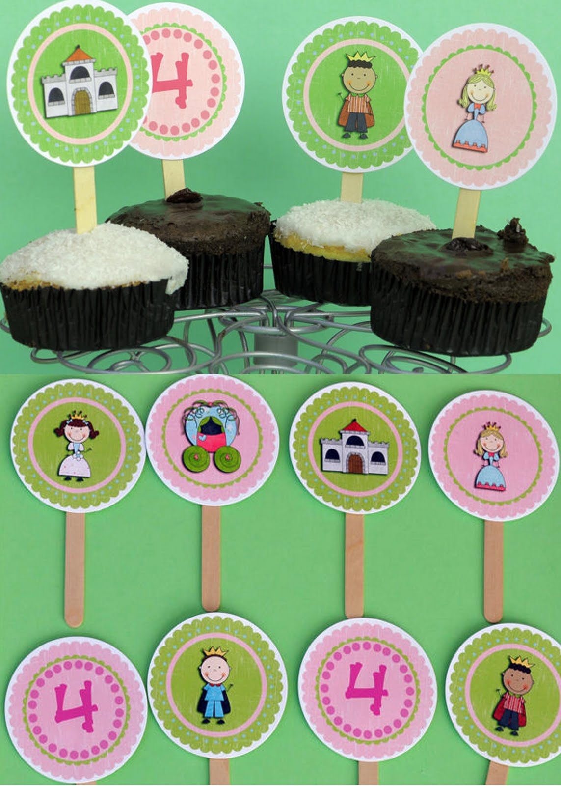 HandyWork Fairy Tale Princess Party Decor Cupcake Toppers