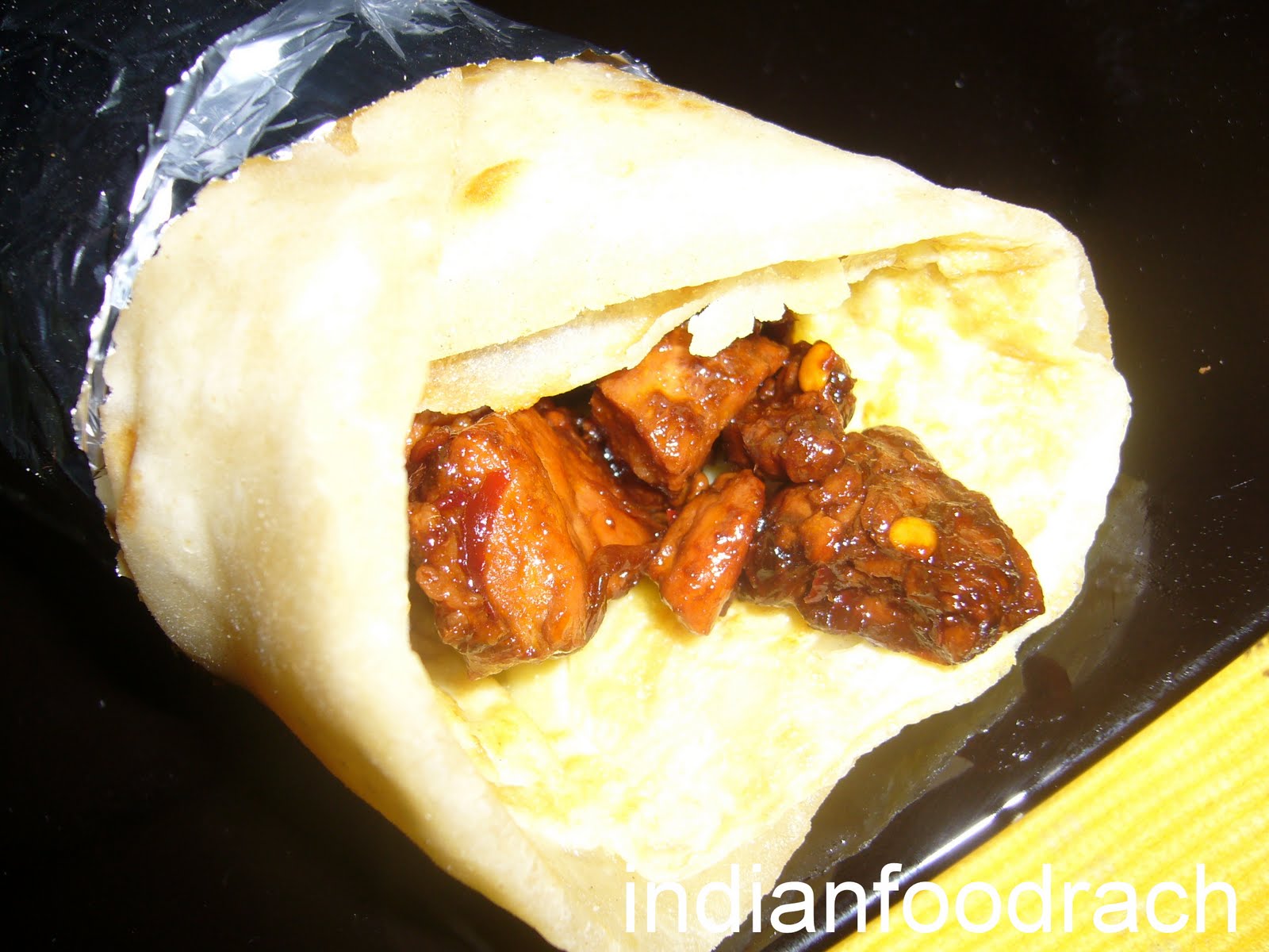 INDIAN FOOD Chappathi Egg wraps (Asian Chicken filling)