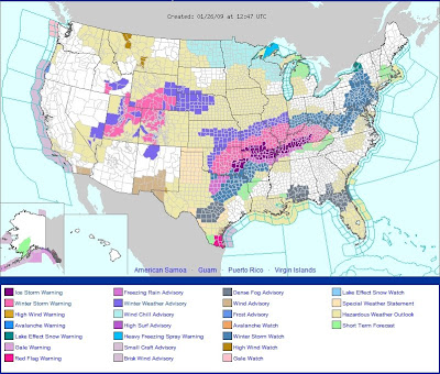 Two to 4 inches of snow are expected by Tuesday afternoon in the above