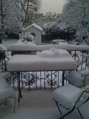 The balcony (at least 5 inches of snow!)