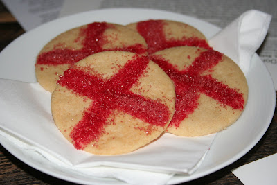 The St. Georges day shortbread, decorated with the cross of St George