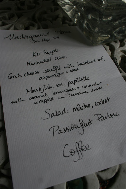 The menu written in my teen's beautiful French script