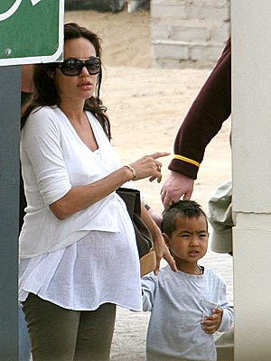 Angelina Jolie Twins Stock