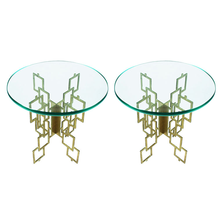 Left Coast Luxe My Mid Century Brass Geometric Table!