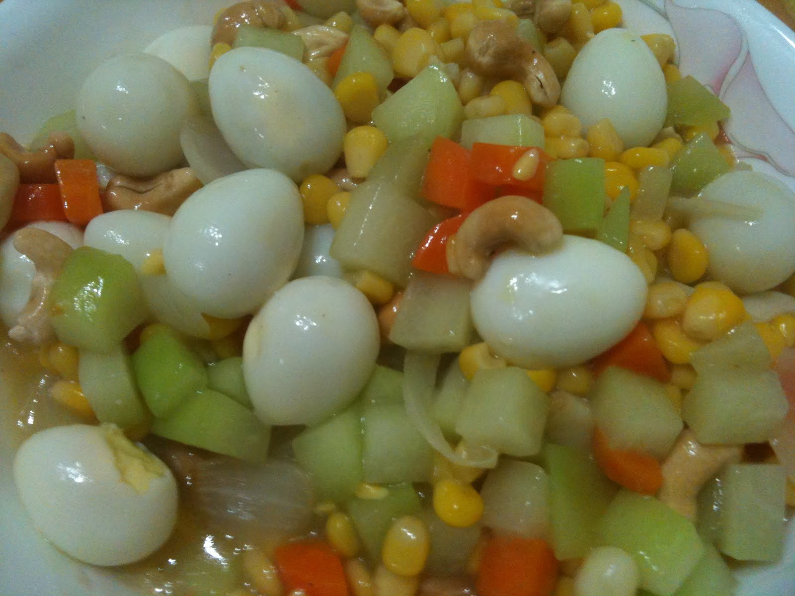 StirFried Vegetables with Quail Eggs & Cashew Nuts