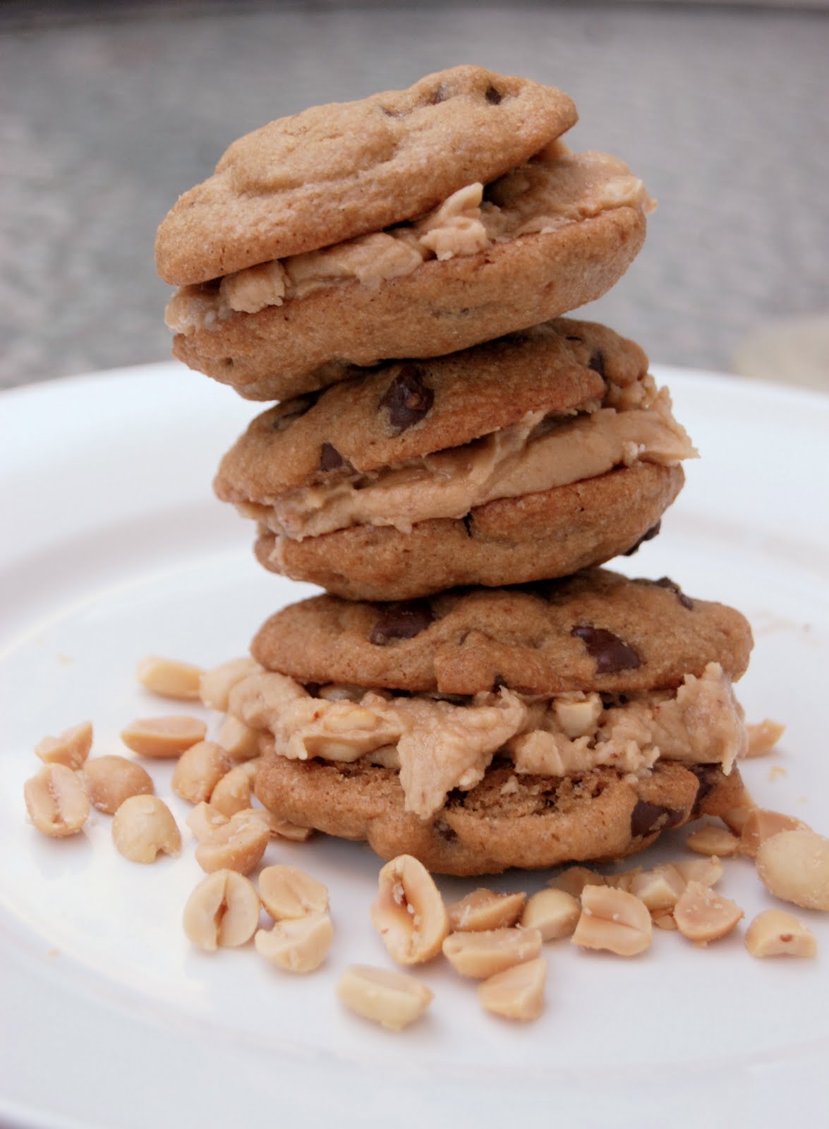 & cinnamon gf chocolate chip sandwich cookies with peanut butter