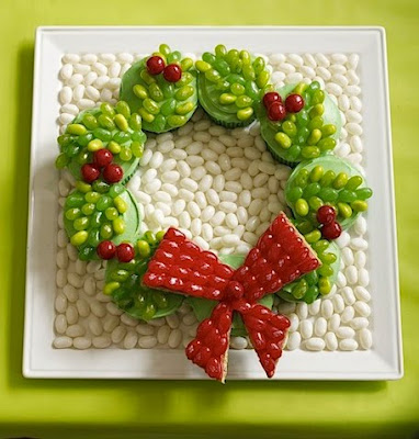 Jelly Belly Christmas Wreath Cupcakes