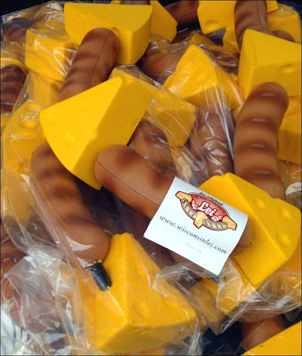Cheese and brat lei