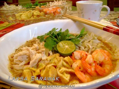 mee laksa sarawak. cite pasal Laksa Sarawak.