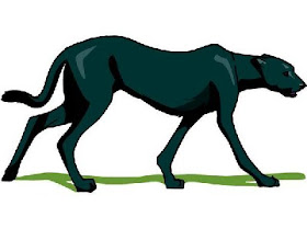 Free black panther walking clipart