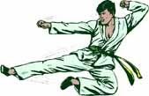 Taekwando martial arts clip art of karate kick