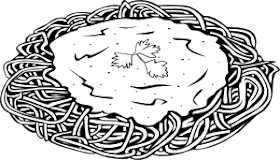 Black and white spaghetti clipart image