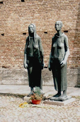 The Monument Two Women at the crematorium in front of the Wall of Nations, Ravensbrück Concentration Camp Memorial