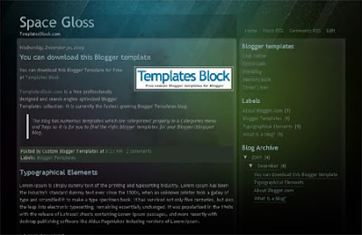 Space Gloss Blogger Template