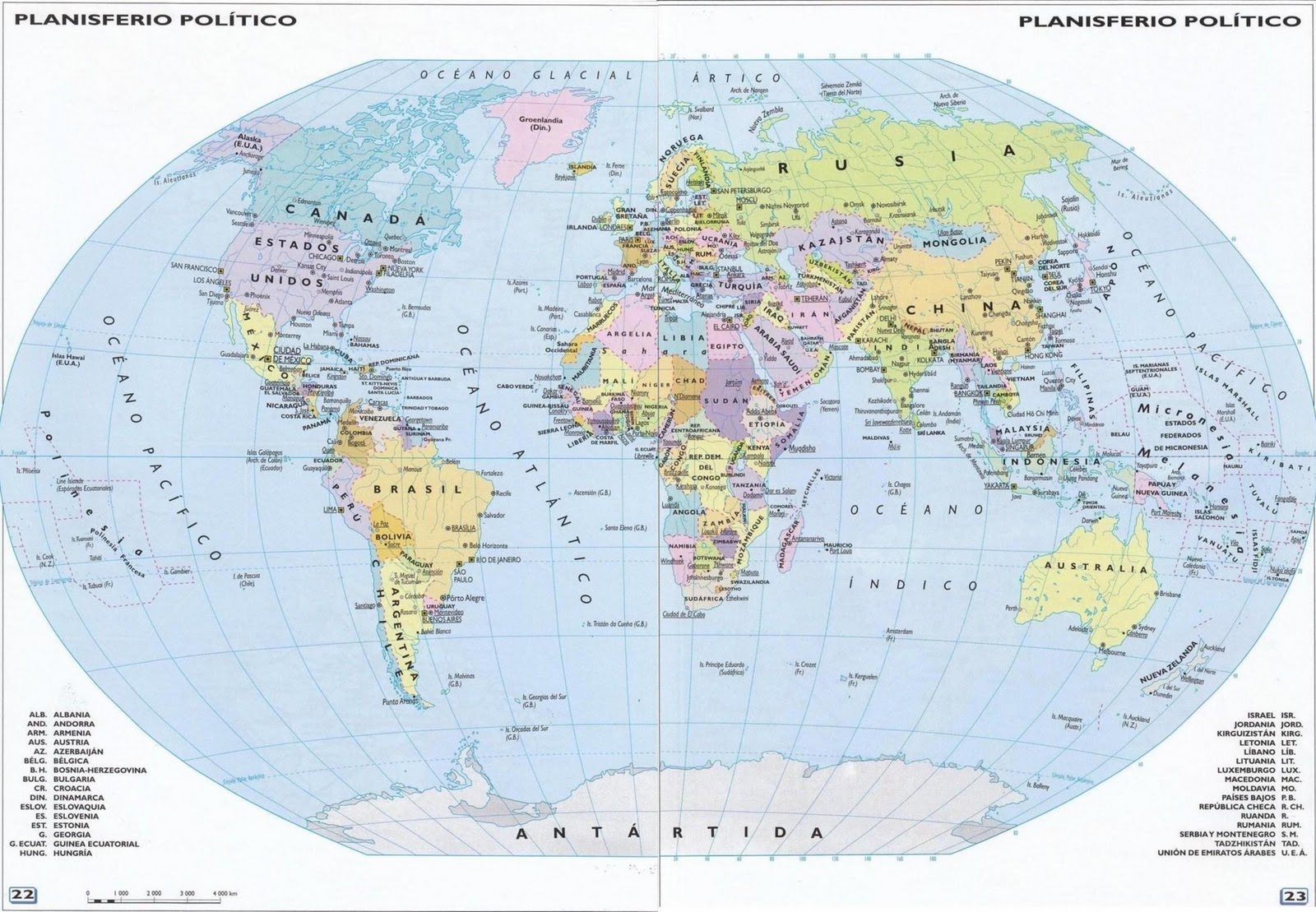 Mapa Del Mundo Por Paises