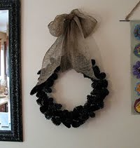 Black Pine Cone Wreath